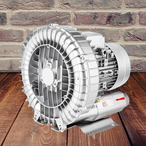 High-Pressure Regenerative Blower 110V 50Hz Vortex Air Pump 250W Industrial Vacuum for Sewage Aeration. Copper Motor, Aluminum Housing, Dual Inlet/Outlet Filters. in Kuwait