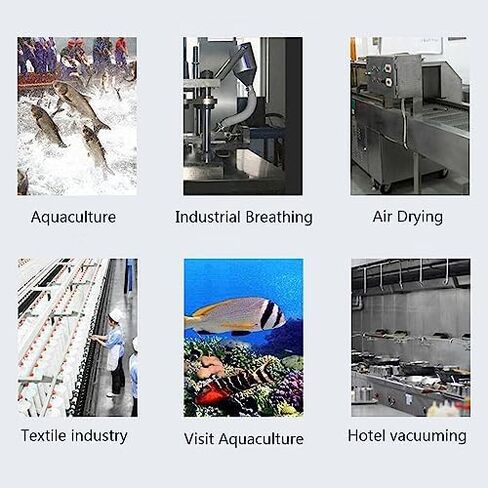 Industrial Regenerative Blower, 110V 50Hz Single Phase, Ring Blower for Fish Tank Centrifugal Blower, Industrial Vacuum Pump for Air Blowing Or Suction 0.33HP 0.47HP 0.5HP(370W/0.5HP) in Kuwait