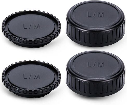 JJC 2-Pack Body Cap & Rear Lens Cap Cover for Leica M Mount Camera and Lens | for Leica M1 M2 M3 M4 M5 M6 M7 M8 M9 M10, Lens Protection Accessories in Kuwait