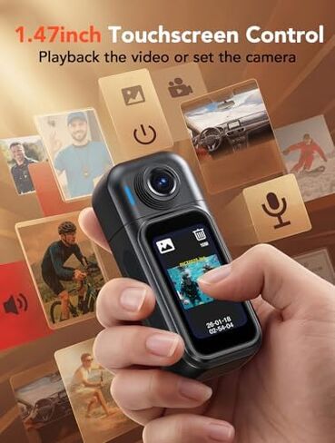 BOBLOV W3 Mini Body Camera 64GB Waterproof and W5 5K Vlogging Camera with Microphone in Kuwait