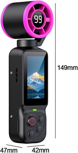 Compact Video Camera with Built in Fan, 1080P Display Screen and Adjustable Lens for Outdoor Daily Use and Vlogs Portable Vlog Device Selfie Video Travel Clip Camera Rotating in Kuwait