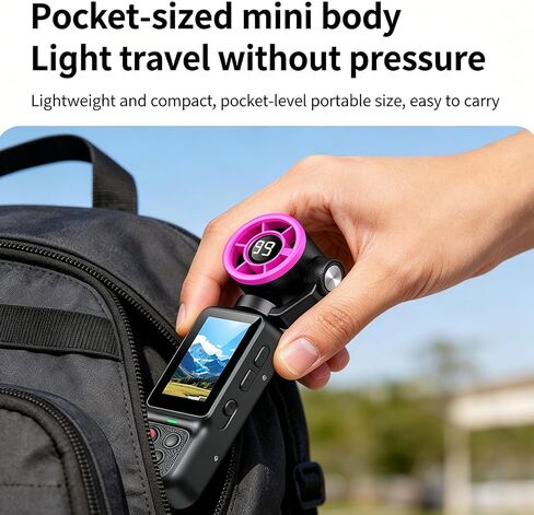 Compact Video Camera with Built in Fan, 1080P Display Screen and Adjustable Lens for Outdoor Daily Use and Vlogs Portable Vlog Device Selfie Video Travel Clip Camera Rotating in Kuwait