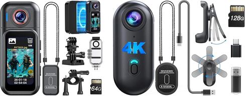 BOBLOV W3 64GB Mini Body Camera Waterproof and W4 4K 128G Mini Body Camera in Kuwait