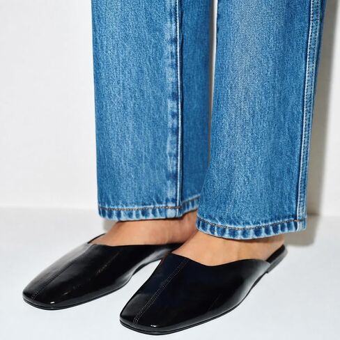 Flat Mules for Women Polka Dot Square Closed Toe Sandals Backless Slip on Casual Office Work Shoes in Kuwait