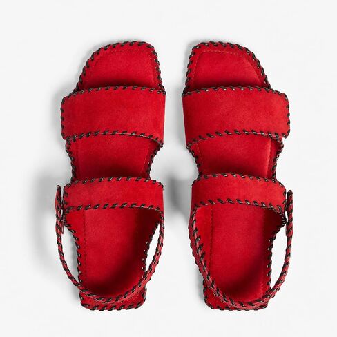 Woven Slingback Flat Sandals for Women Square Open Toe Sandals Snap Summer Casual Office Beach Shoes in Kuwait