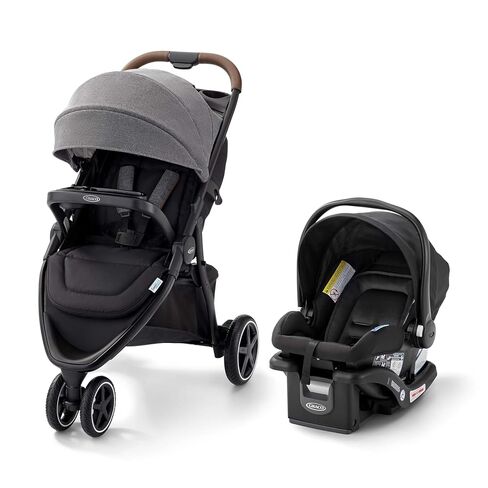 Graco Outpace LX All-Terrain 3-Wheel Baby Stroller, Cohen €" Compatible for Travel System, Easy One-Hand Fold, in-Seat Suspension for Comfortable Ride, Never-Flat Rubber Tires in Kuwait