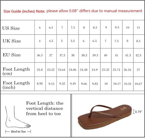 Flip Flops for Women Square Toe Platform Sandals Slides, Dark Brown, 7.5 | Memory Foam Insole - Lightweight and Comfortable, Women Footwear Summer Thong Sandals for Women 2026 in Kuwait