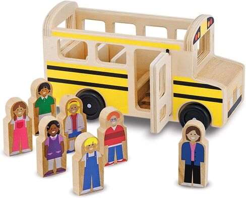 Melissa & Doug School Bus Wooden Play Set with 7 Play Figures in Kuwait