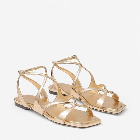 Womens Strappy Flat Sandals Square Toe Ankle Strap Buckle Sandals in Kuwait