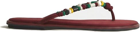 Beaded Flat Thong Sandals for Women Color Slip On Summer Flip Flops in Kuwait