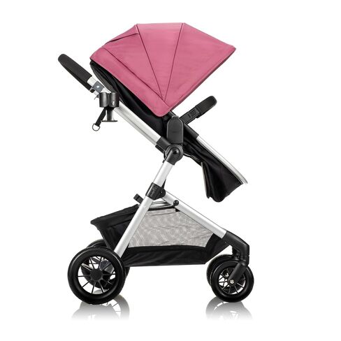 Evenflo Pivot Modular Travel System w/LiteMax Preemie and Infant Car Seat | 6 Modes of Use, Rear-Facing Mode for Infants 3-30 lbs, Stroller use up to 50 lbs (Dusty Rose Pink) in Kuwait