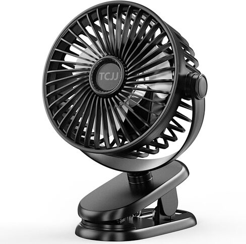Portable Clip on Fan, Rechargeable Stroller Fan, USB Desk Fans With TYPE-C Port 5200 mAh Battery Operated 3 Speed 360° Rotatable Personal Small Mini Table Fan for Pram Car Seat Crib Golf Cart Camping in Kuwait