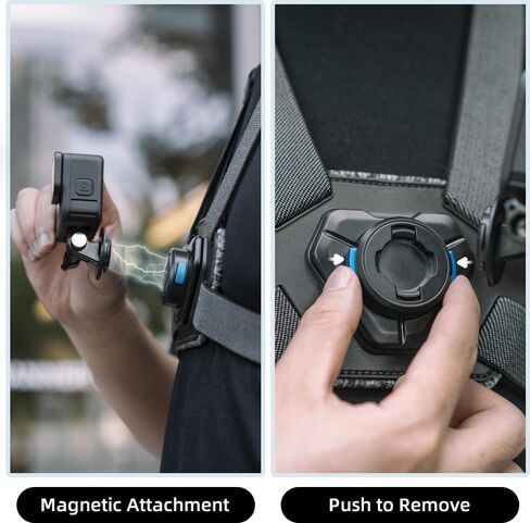 Upgraded Magnetic Chest Mount Harness Strap Body Mount Chesty Compatible with Go Pro Hero 13/12/11/10/9/8/7 Black,DJI Osmo Action 5 Pro/4/3/2,AKASO and More - More Comfortable and Skin Friendly in Kuwait