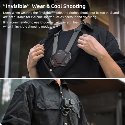Upgraded Magnetic Chest Mount Harness Strap Body Mount Chesty Compatible with Go Pro Hero 13/12/11/10/9/8/7 Black,DJI Osmo Action 5 Pro/4/3/2,AKASO and More - More Comfortable and Skin Friendly in Kuwait