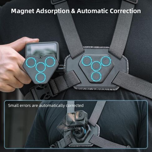 Upgraded Magnetic Chest Mount Harness Strap Body Mount Chesty Compatible with Go Pro Hero 13/12/11/10/9/8/7 Black,DJI Osmo Action 5 Pro/4/3/2,AKASO and More - More Comfortable and Skin Friendly in Kuwait
