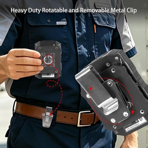 Metal Clip Mount for Axon Taser Body 4 3 2 Camera - Matte Black | Use Holder with Bodycam on Belt or Vest Uniform Webbing, Ratchet Rotation in Kuwait