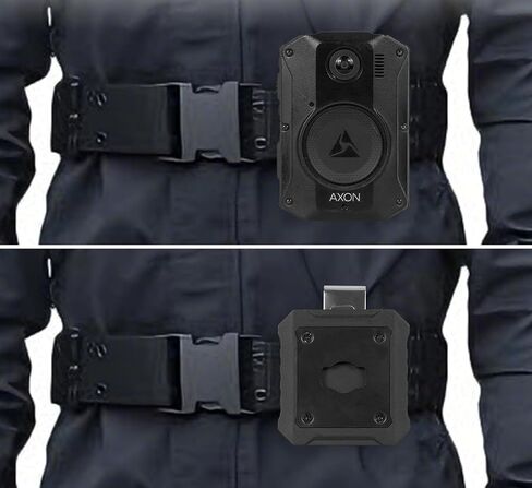 Metal Clip Mount for Axon Taser Body 4 3 2 Camera - Matte Black | Use Holder with Bodycam on Belt or Vest Uniform Webbing, Ratchet Rotation in Kuwait