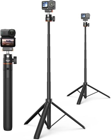 21.4" Osmo Action 6 Extenable Mini Tripod Stand, for DJI Osmo Nano/Action 6 | 4-Levels Adjustment Extension Rod/2-in-1 Selfie-Stick/Portable Handle Grip/Accessories, for Travel Vlog Video Recording in Kuwait
