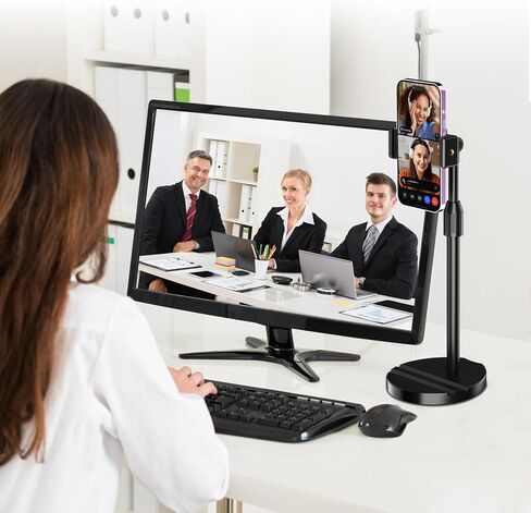 Telescopic Webcam Tripod Stand for Desk with Phone Holder, Desktop Webcam Mount Compatible with C922 C930e C920S C920 C615 C960 C920x Brio 4K, Table Phone Stand with 1/4'' Thread in Kuwait