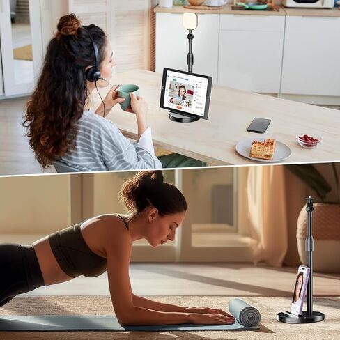 Telescopic Webcam Tripod Stand for Desk with Phone Holder, Desktop Webcam Mount Compatible with C922 C930e C920S C920 C615 C960 C920x Brio 4K, Table Phone Stand with 1/4'' Thread in Kuwait