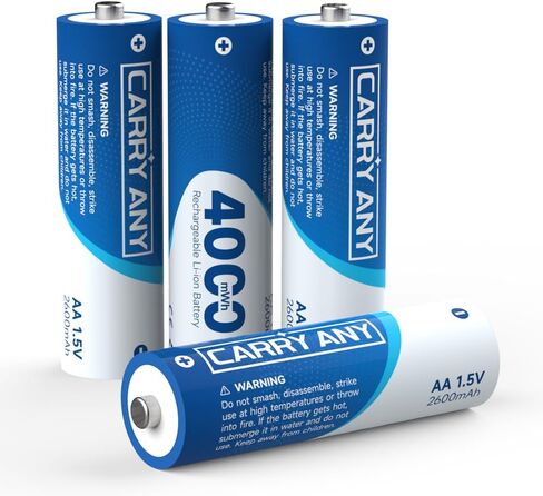 Rechargeable Batteries Lithium 12 Pack,1.5V 4000mWh High Capacity Rechargeable AA Battery, Li-ion Doubel A Batteries for Blink Outdoor Camera in Saudi Arabia