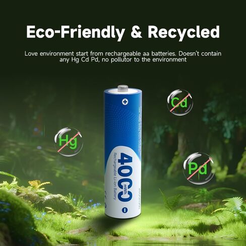 Rechargeable Batteries Lithium 12 Pack,1.5V 4000mWh High Capacity Rechargeable AA Battery, Li-ion Doubel A Batteries for Blink Outdoor Camera in Saudi Arabia