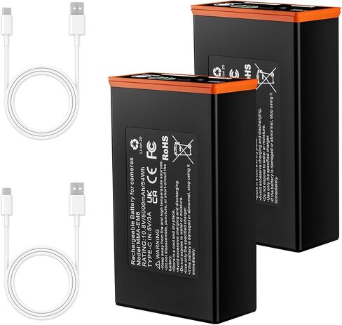 2-Pack 5000mAh Replacement Battery for Moultrie Edge Trail Cameras | USB-C & Solar Charging – Compatible with Edge/Edge Pro/Edge 2/Edge 2 Pro in Saudi Arabia