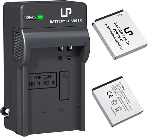 LP NB-4L Battery Charger Pack, 2-Pack 1500mah Battery for Canon PowerShot ELPH 100 HS 300 HS 330 HS 310 HS SD1000 SD1100 is SD1400 is SD200 SD30 SD300 SD40 SD400 SD600 SD750 SD780 is SD940 is and more in Kuwait