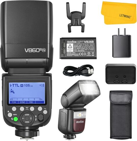Godox V860III-S Flash for Sony, 2,4G TTL External HSS Flash 1/8000s, 480 Full Power Flashes, 10 Levels LED Modeling Lamp, Compatible for Sony Camera(Godox V860II-S Enhanced Version) in Kuwait