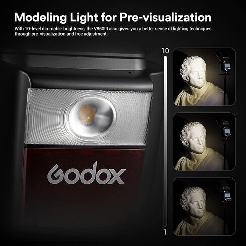 Godox V860III-S Flash for Sony, 2,4G TTL External HSS Flash 1/8000s, 480 Full Power Flashes, 10 Levels LED Modeling Lamp, Compatible for Sony Camera(Godox V860II-S Enhanced Version) in Kuwait