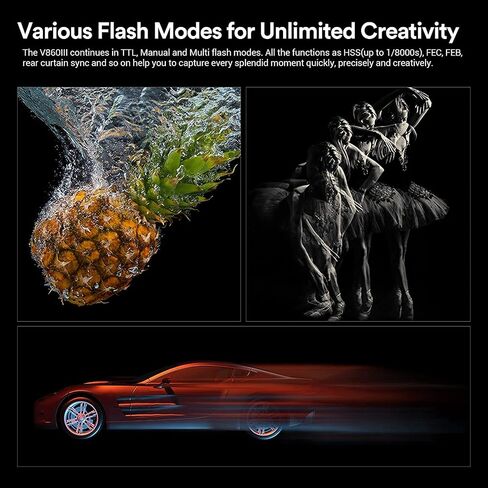 Godox V860III-S Flash for Sony, 2,4G TTL External HSS Flash 1/8000s, 480 Full Power Flashes, 10 Levels LED Modeling Lamp, Compatible for Sony Camera(Godox V860II-S Enhanced Version) in Kuwait