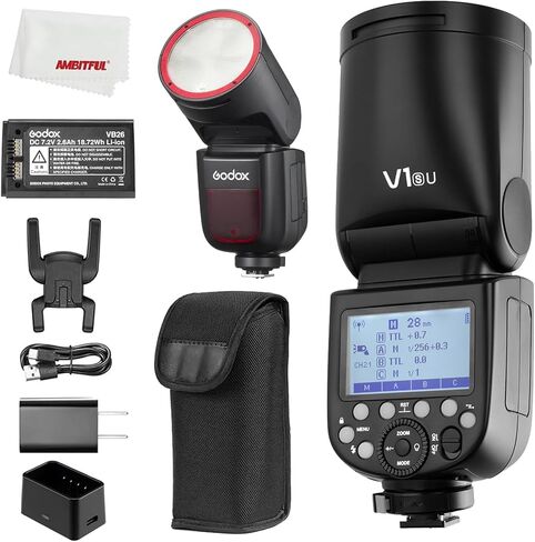 Godox V1 V1S V1 S V1-S Sony Flash, 76Ws 2.4G TTL Round Head Flash Speedlight, 1.5 sec Recycle Time,1/8000 HSS, 480 Full Power Shots, 2980mAh Lithimu Battery (USA Version) in Kuwait