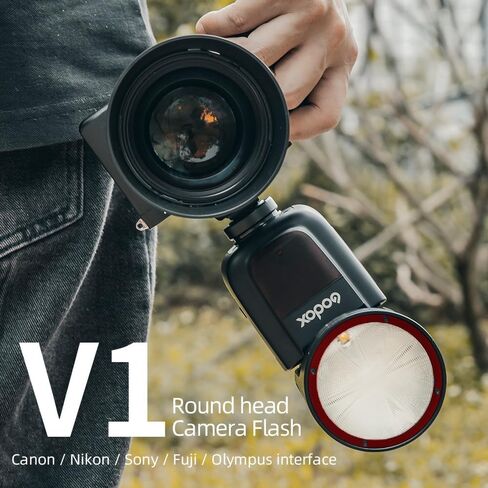 Godox V1 V1S V1 S V1-S Sony Flash, 76Ws 2.4G TTL Round Head Flash Speedlight, 1.5 sec Recycle Time,1/8000 HSS, 480 Full Power Shots, 2980mAh Lithimu Battery (USA Version) in Kuwait