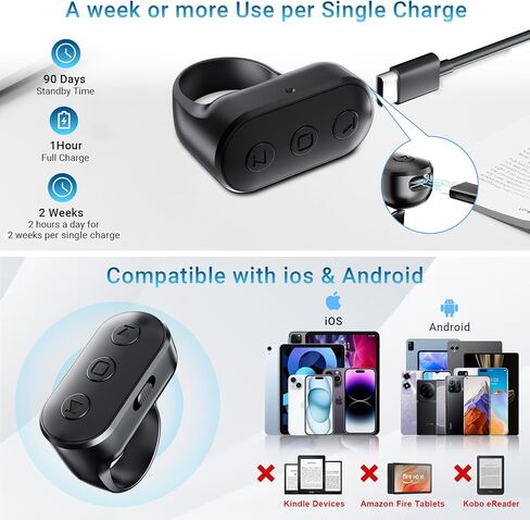 Wireless Ring Remote for iPhone Android Camera with Zoom. Phone Front/Rear Camera Flip Shutter, Must Have Selfie Accessories for Content Creator Tiktok YouTube Photo Video Recording in Kuwait