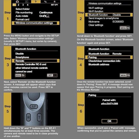 Camera Remote Control for Canon Replaces Canon BR-E1 PHOLSY Remote Shutter | For Canon EOS RP EOS R R5 R6 M50 M50 II 6D Mark II 77D 850D 800D 200D 250D EOS Rebel SL2 Rebel T7i T8i 90D EOS M6 Mark II etc in Kuwait