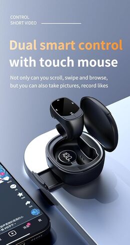 Remote Control Scrolling Ring for Tiktok with Phone Stand & Touchpad, Portable Handheld Air Finger Ring Bluetooth Mouse Camera Shutter Remote Page Turner for i-Phone, Android, iOS, i-Pad, Tablet App in Kuwait