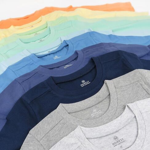 HonestBaby Baby-Boys 10 Pack Long Sleeve T Shirts 100% Organic Cotton for Toddler, Boys, Girls in Kuwait