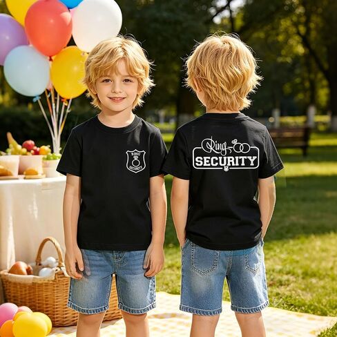 Ritatte Toddler Ring Bearer Shirt Kids Boys Wedding Ring Security T-Shirt Badge Graphic Bridal Party Tees Tops Summer Clothes in Kuwait