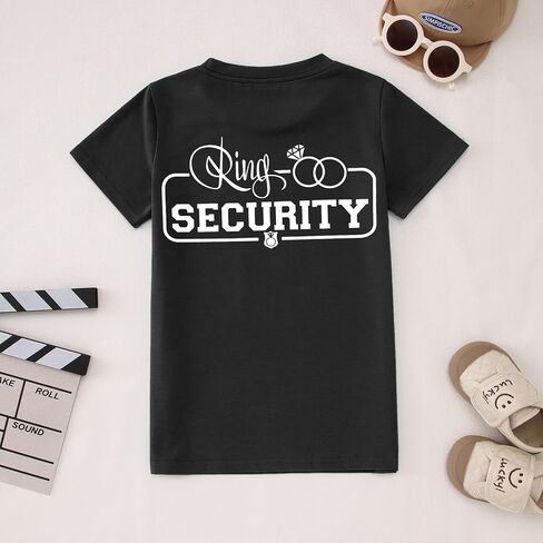 Ritatte Toddler Ring Bearer Shirt Kids Boys Wedding Ring Security T-Shirt Badge Graphic Bridal Party Tees Tops Summer Clothes in Kuwait