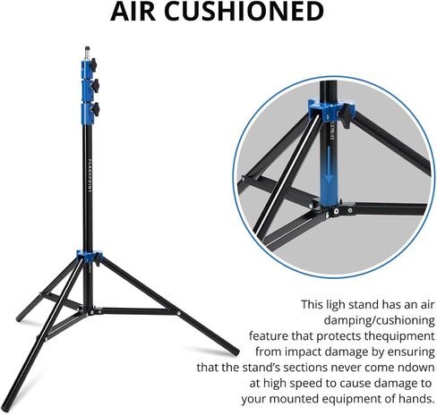 Flashpoint Pro Heavy-Duty Air-Cushioned Light Stand (Blue, 7.2') in Kuwait