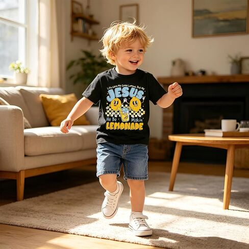 Kid Toddler Boys Christian Shirt My Jesus Making Lemonade T-Shirt Cute Jesus Tee Religious Faith Short Sleeve Tops in Kuwait