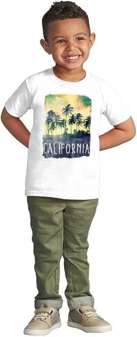 Brisco Brands California Watercolor Palm Trees Toddler Baby Graphic T Shirt in Kuwait