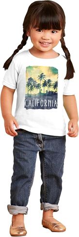 Brisco Brands California Watercolor Palm Trees Toddler Baby Graphic T Shirt in Kuwait