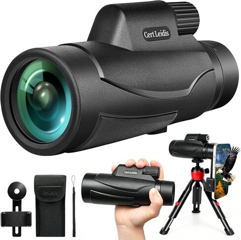 Monocular Telescope 8x42 HD for Adults with Tripod & Phone Adapter, BAK-4 Prism & FMC Lens Waterproof Compact for Bird Watching Stargazing Camping Hiking Hunting Wildlife Travel in Kuwait