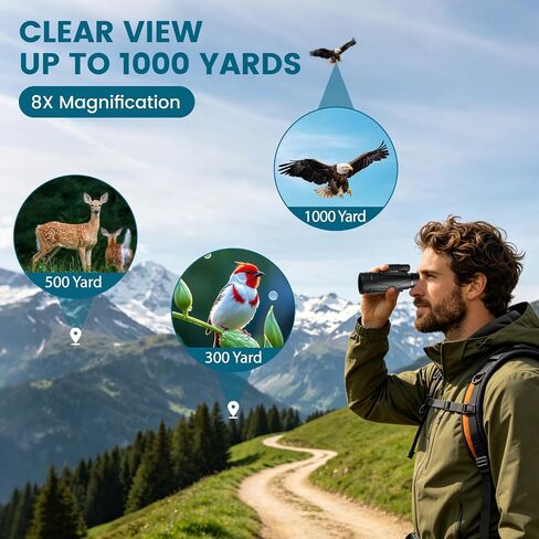 Monocular Telescope 8x42 HD for Adults with Tripod & Phone Adapter, BAK-4 Prism & FMC Lens Waterproof Compact for Bird Watching Stargazing Camping Hiking Hunting Wildlife Travel in Kuwait