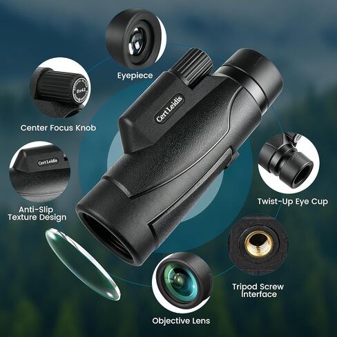 Monocular Telescope 8x42 HD for Adults with Tripod & Phone Adapter, BAK-4 Prism & FMC Lens Waterproof Compact for Bird Watching Stargazing Camping Hiking Hunting Wildlife Travel in Kuwait