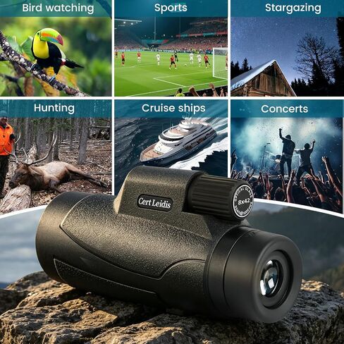Monocular Telescope 8x42 HD for Adults with Tripod & Phone Adapter, BAK-4 Prism & FMC Lens Waterproof Compact for Bird Watching Stargazing Camping Hiking Hunting Wildlife Travel in Kuwait