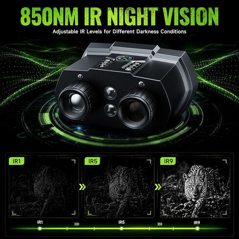 Rappet Night Vision Goggles, 4K Night Vision Binoculars for Adults (4.5" HD Screen/5000mAh Battery/4K UHD VIDEO/2952FT Range/32GB TF Card/18X Digital Zoom/Flashlight) for Hunting, Camping, Black in Saudi Arabia