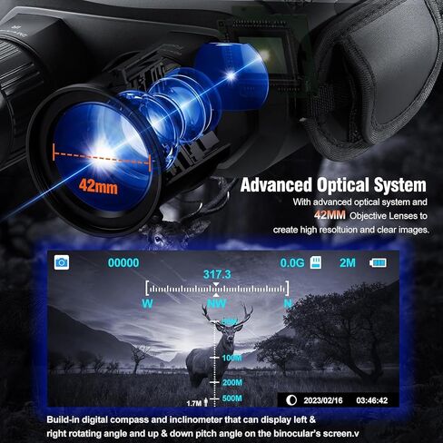 Nightiger 4K Night Vision Binocular Goggle for Adults 7000mAh Rechargeable | Long Range Powered Infrared Binoculars with Camera,5X 42MM Zoom for Hunting Camping Hiking in Kuwait