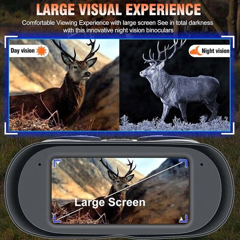 Nightiger 4K Night Vision Binocular Goggle for Adults 7000mAh Rechargeable | Long Range Powered Infrared Binoculars with Camera,5X 42MM Zoom for Hunting Camping Hiking in Kuwait